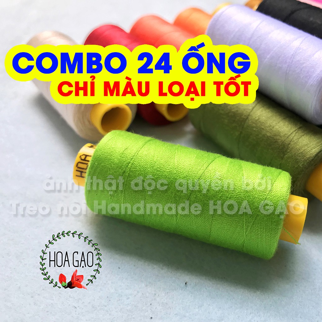 Chỉ màu, chỉ may HOA MAI combo 24 cuộn 400m loại TỐT