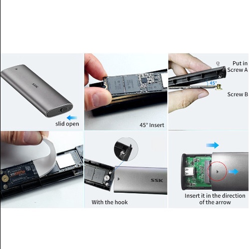 Box chuyển M.2 PCIe sang USB 3.1 SSK HE-C326 - Biến SSD M.2 NVMe thành ổ cứng di động