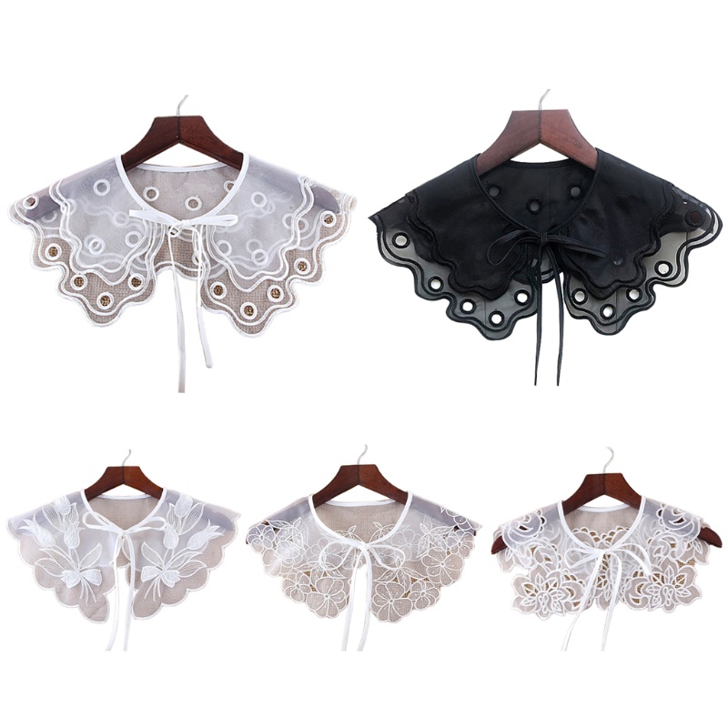 Cổ Áo Sơ Mi Giả Thêu Ren Có Thể Tháo Rời YOUYO Dành Cho Nữ