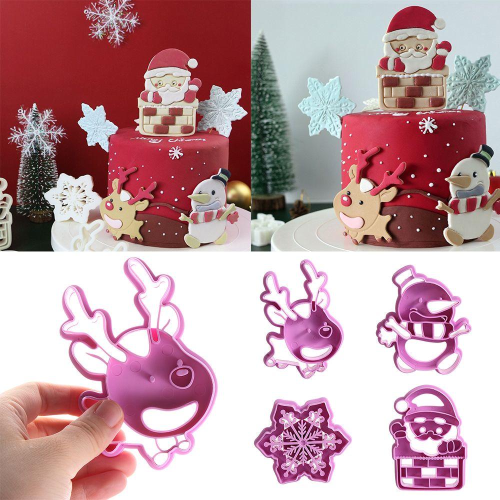Subei Bộ 4 Khuôn Cắt Bánh Quy Hình Bông Tuyết Giáng Sinh
