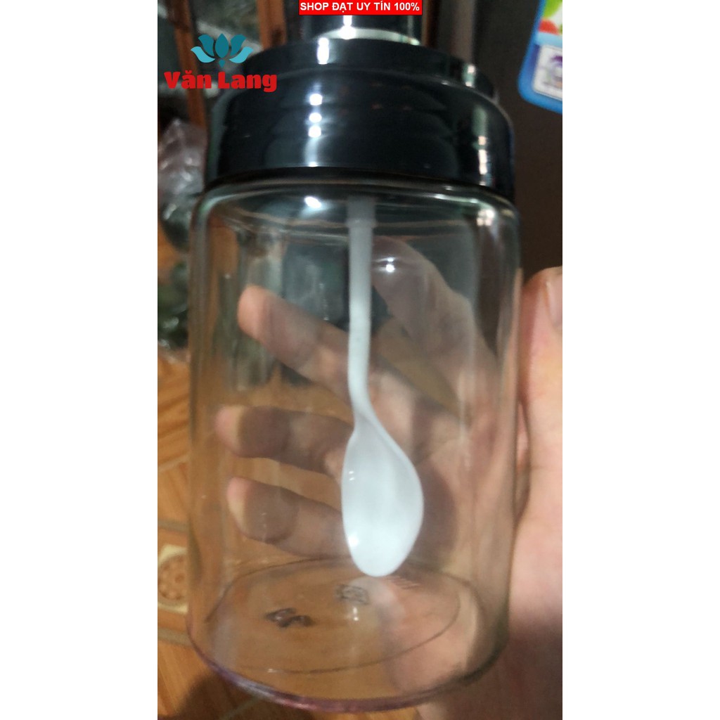 Hũ đựng gia vị 250ml (bộ 4hũ) - Hũ thủy tinh đựng gia vị kèm muỗng cao cấp