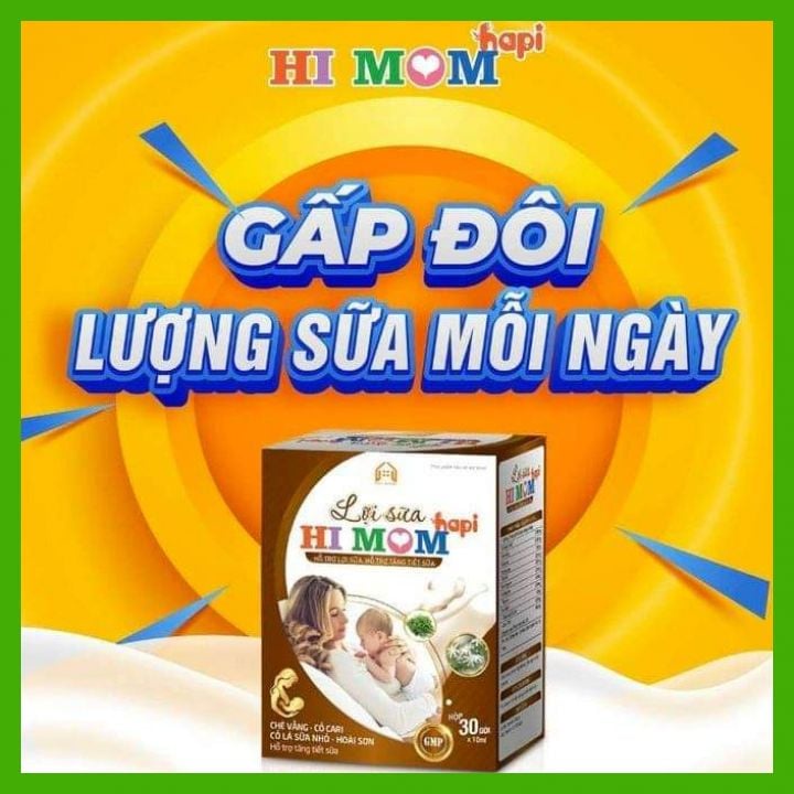 Lợi Sữa Hi Mom - Giúp Tăng Tiết Sữa, Mát Sữa, Thông Tắc Tuyến Sữa, Lợi Sữa Hapi hộp 30 gói