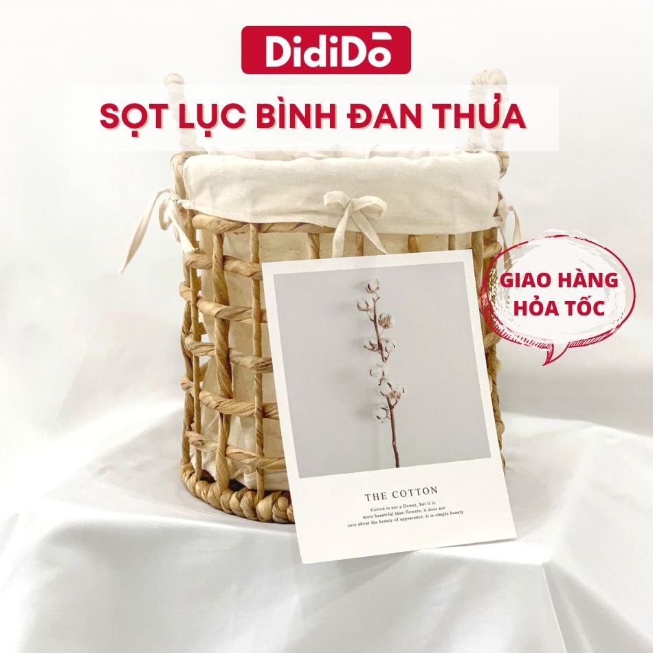 Sọt lục bình đan thưa có vải lót 28cm