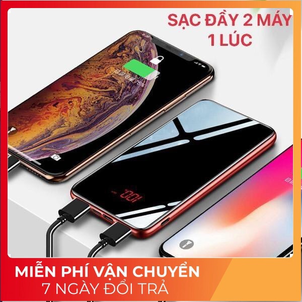 PIN SẠC THIẾT KẾ MẶT GƯƠNG DUNG LƯỢNG 30000MAH DÙNG ĐƯỢC CHO TẤT CẢ CÁC DÒNG ĐT