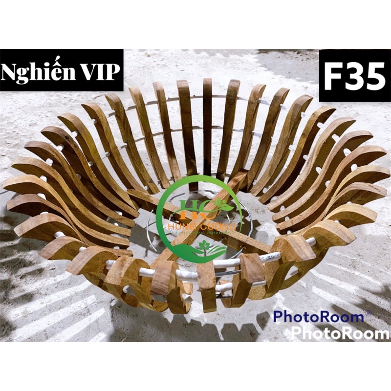 CHẬU GỖ NGHIẾN TRỒNG LAN CAO CẤP F35,40