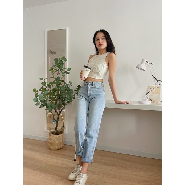 Quần jean ống suông nữ REVERCLOTHINGS Boyfriend Jeans