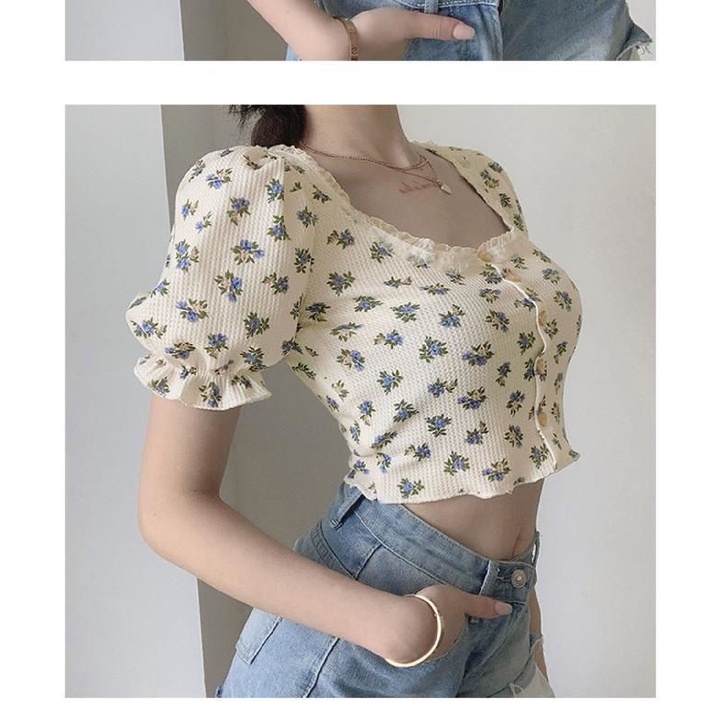 Áo Thun Nữ Ngắn Tay Cổ Thuyền In Họa Tiết Hoa Phong Cách Cổ Điển Dành Cho Nữ áo phông nữ JL-TX-96