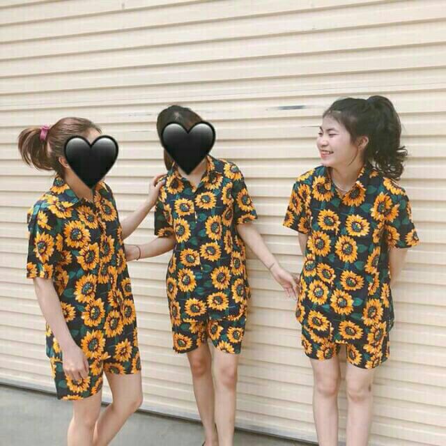 BỘ PIZAMA HOA QUẢ MẶC ĐI BIỂN MẶC NHÓM | BigBuy360 - bigbuy360.vn