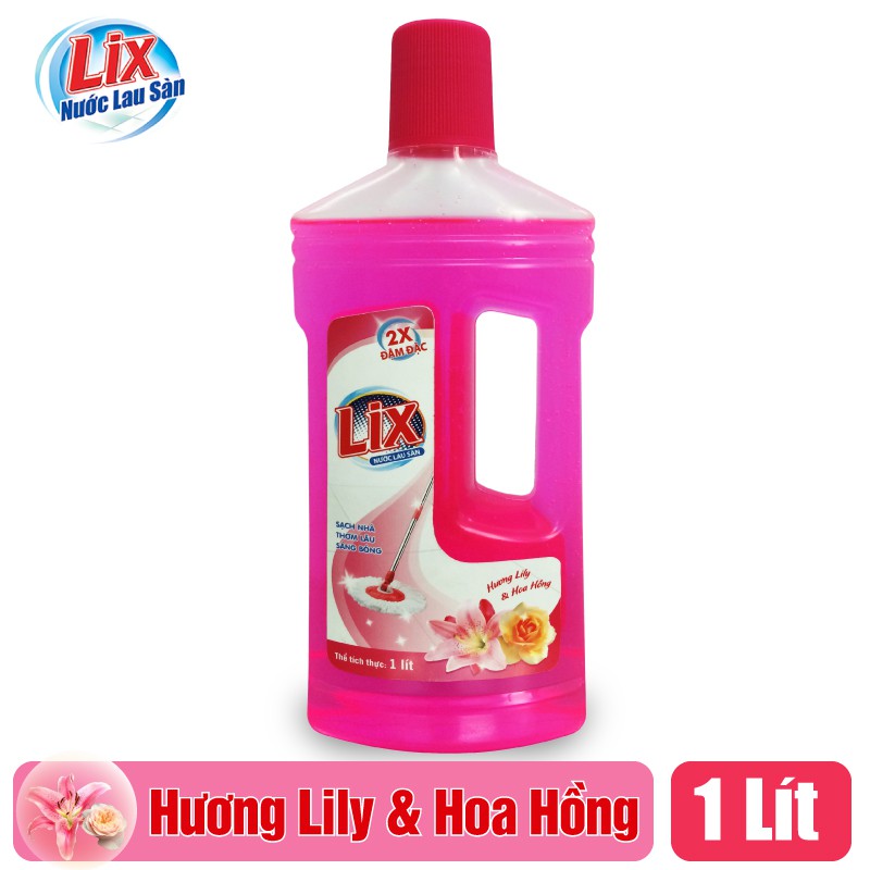 Nước Lau sàn LIX Hương LiLy và Hoa Hồng Chai 1L - LSL02