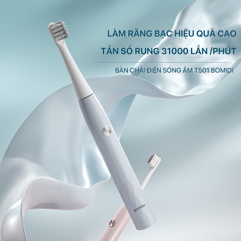 Bàn chải điện Xiaomi Mijia T100 -pin sạc-kháng nước ipx7 -bàn chải điện bomidi T501 3 chế độ làm sạch