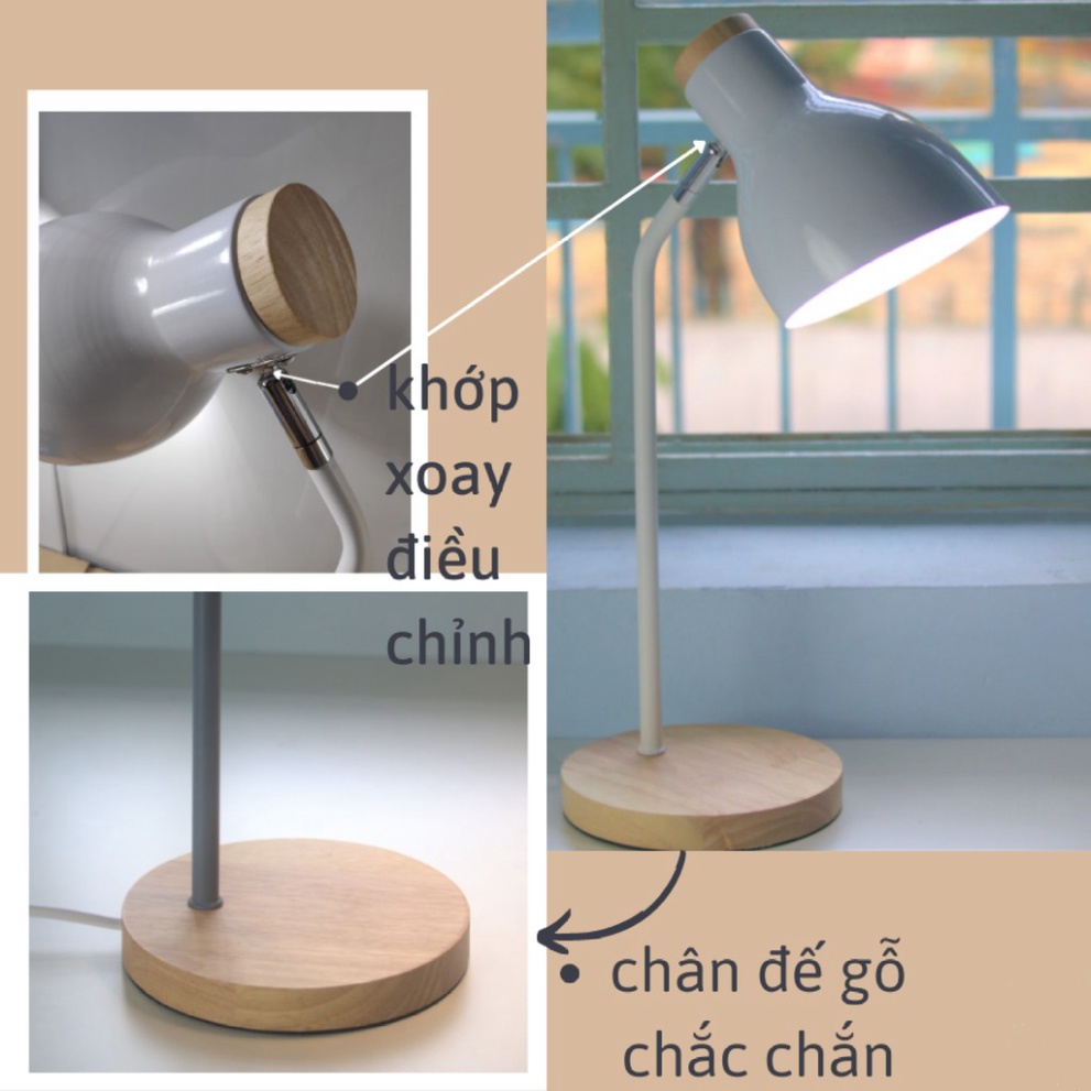 Đèn để bàn làm việc Vintage DB08MT tiết kiệm điện - Tặng kèm bóng Led (Free Ship)