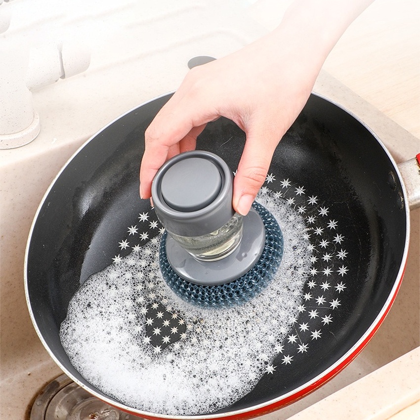Dụng Cụ Chà Xoong Nồi Có Tay Cầm Kèm Khay Chứa Nước Bùi Nhùi Rửa Chén Bát Siêu Nhanh Sạch Không Đau Tay Kotic_shop
