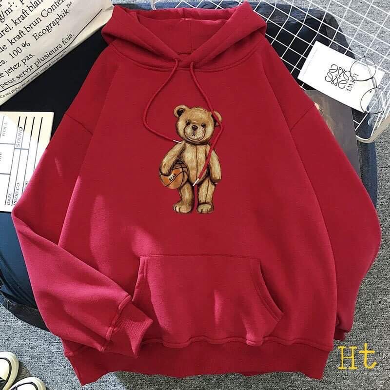 Áo hoodie 5d gấu bóng rổ HTH1120
