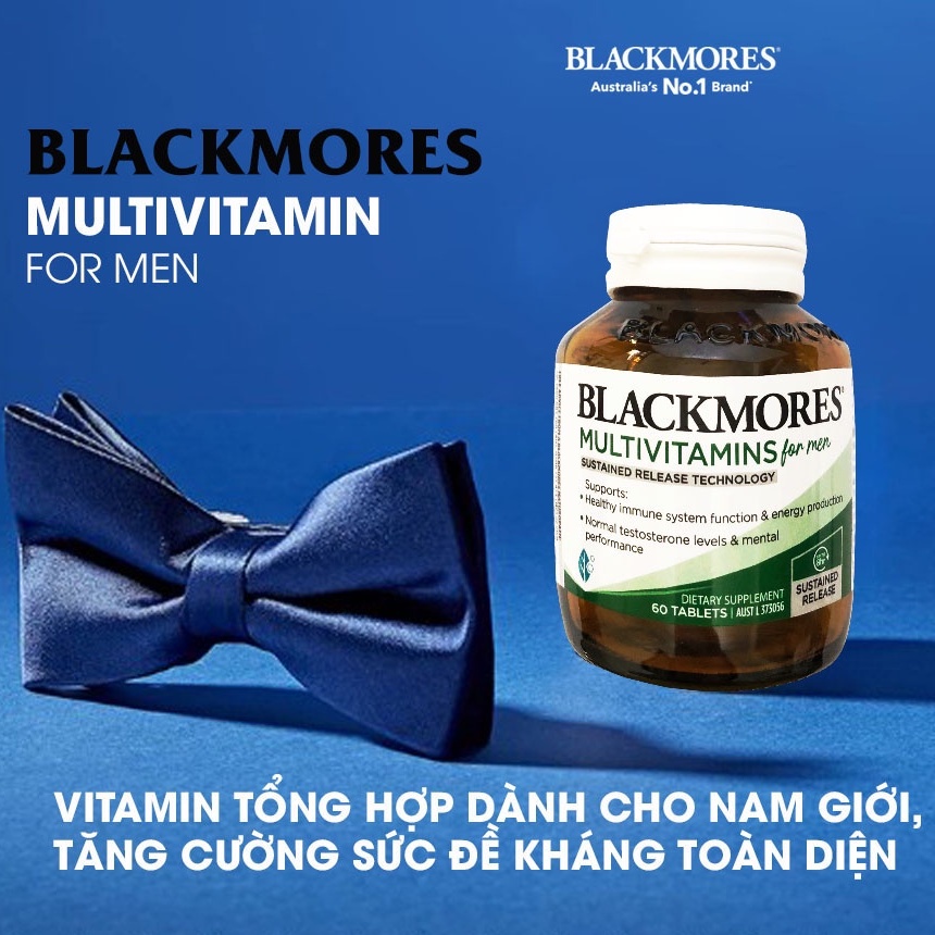 Vitamin tổng hợp Multivitamin for Men Exclusive Blackmores 50, 60 viên giúp tăng cường sức đề kháng, sinh lực nam giới