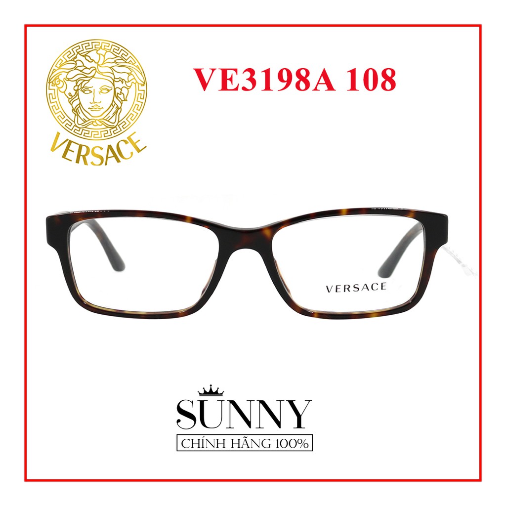 Gọng kính chính hãng Versace VE3198A 108 màu sắc thời trang, thiết kế dễ đeo bảo vệ mắt