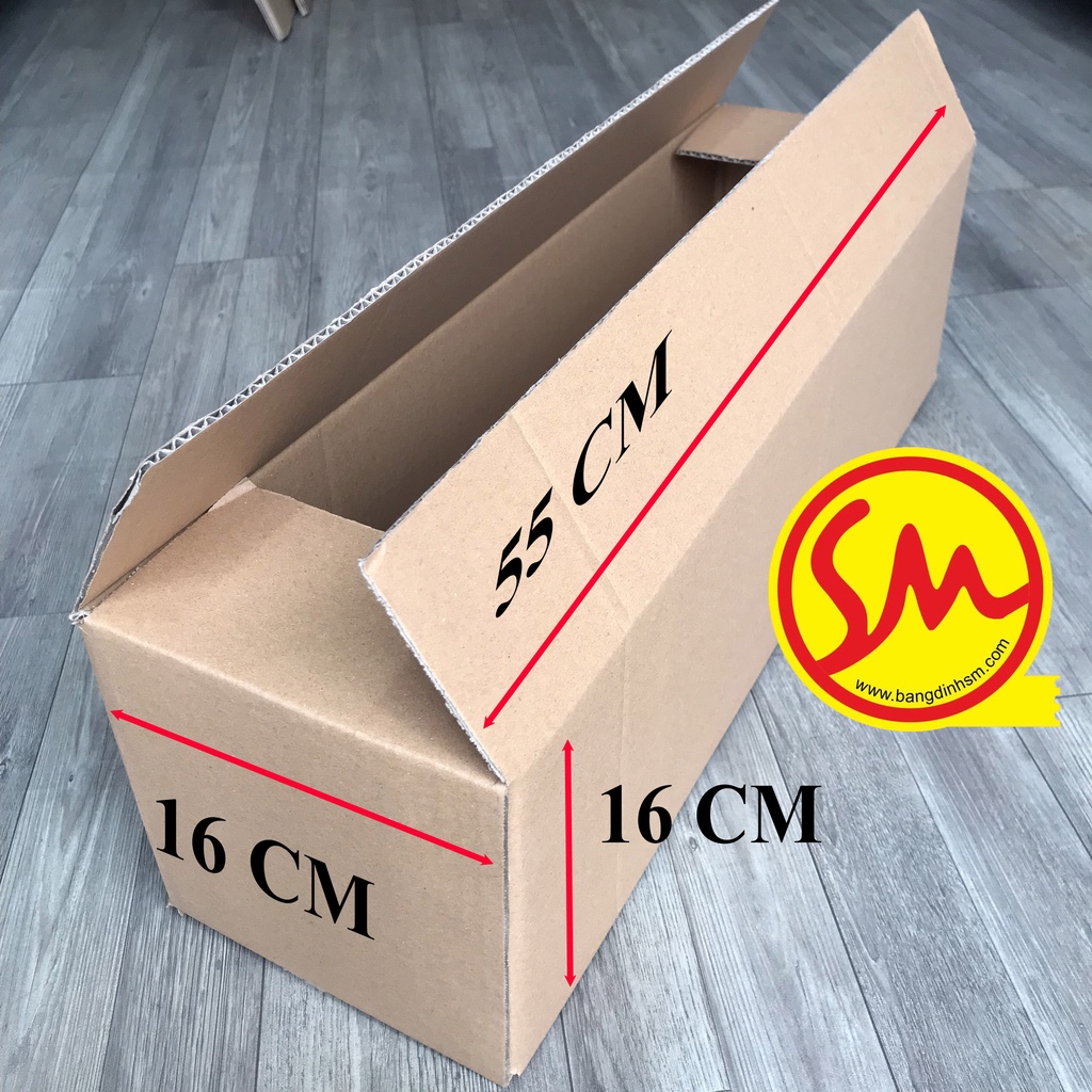 THÙNG CARTON, HỘP GIẤY CARTON 3 lớp 55x16x16 sóng B chuyên dùng ĐÓNG GÓI CÁC SẢN PHẨM, VẬN CHUYỂN MỘT CÁCH DỄ DÀNG