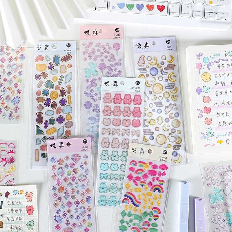 Sticker hình dán trang trí mạ kim