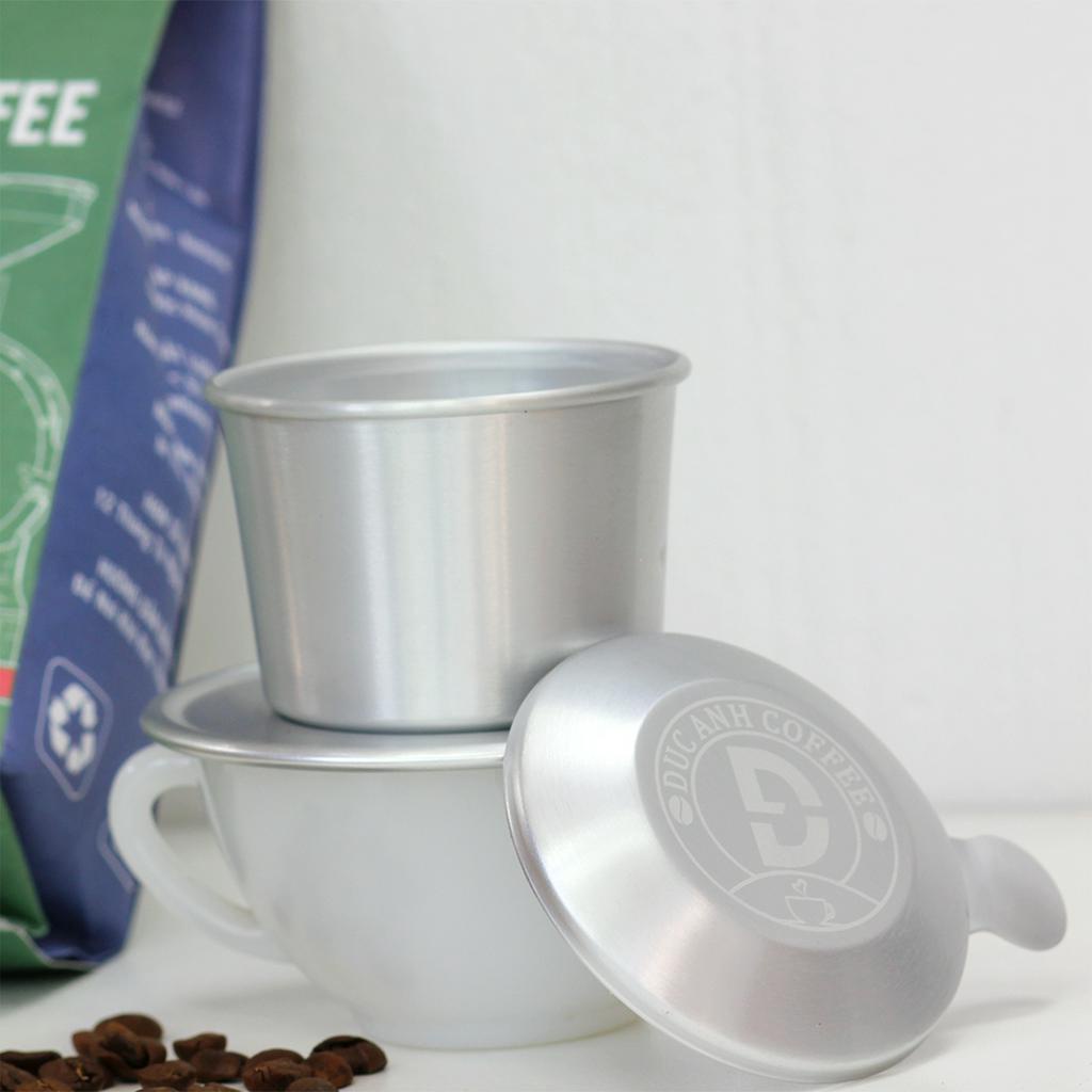 Phin nhôm cao cấp pha cà phê DUC ANH COFFEE màu bạc chuyên dùng pha cafe nguyên chất màu bạc