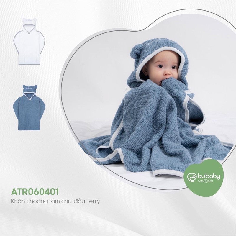 [BU] Khăn Tắm Chui Đầu Bu Baby , Khăn Tắm Bé Trai Bé Gái