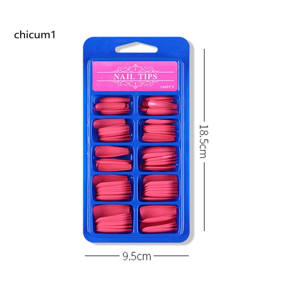 Hộp 100 Móng Tay Giả Bằng Nhựa Abs Dài Nhỏ Gọn Dành Cho Nữ