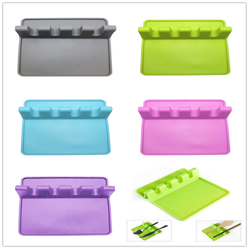 Giá đỡ đồ dùng nhà bếp cách nhiệt tiện lợi dễ vệ sinh 5 màu tự chọn