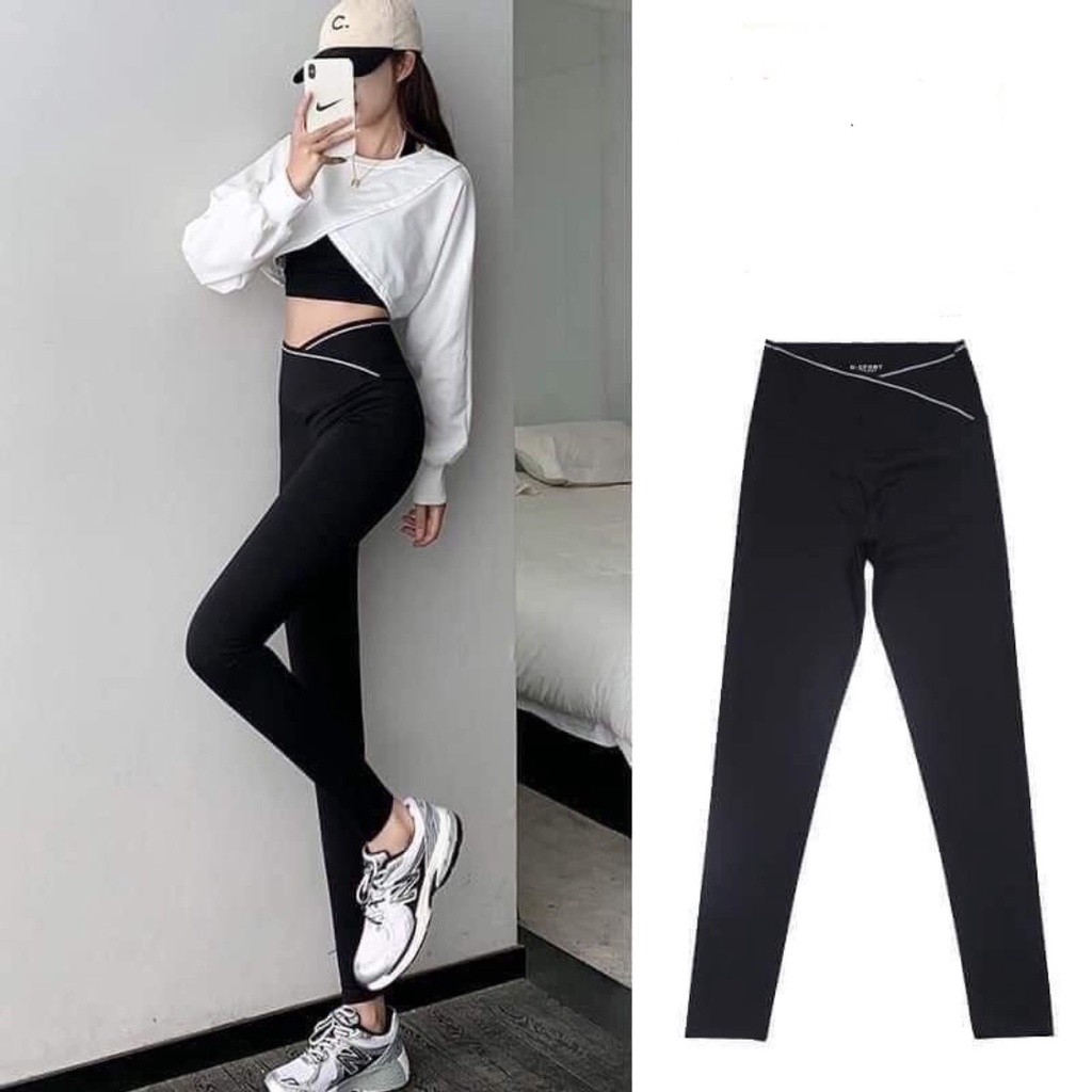 Quần legging nữ cạp cao [Hàng đẹp] quần leging cạp chéo gen bụng tôn dáng siêu hot...