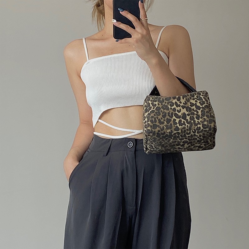 Túi Xách Vải Họa Tiết Da Báo Thời Trang Dành Cho Nữ