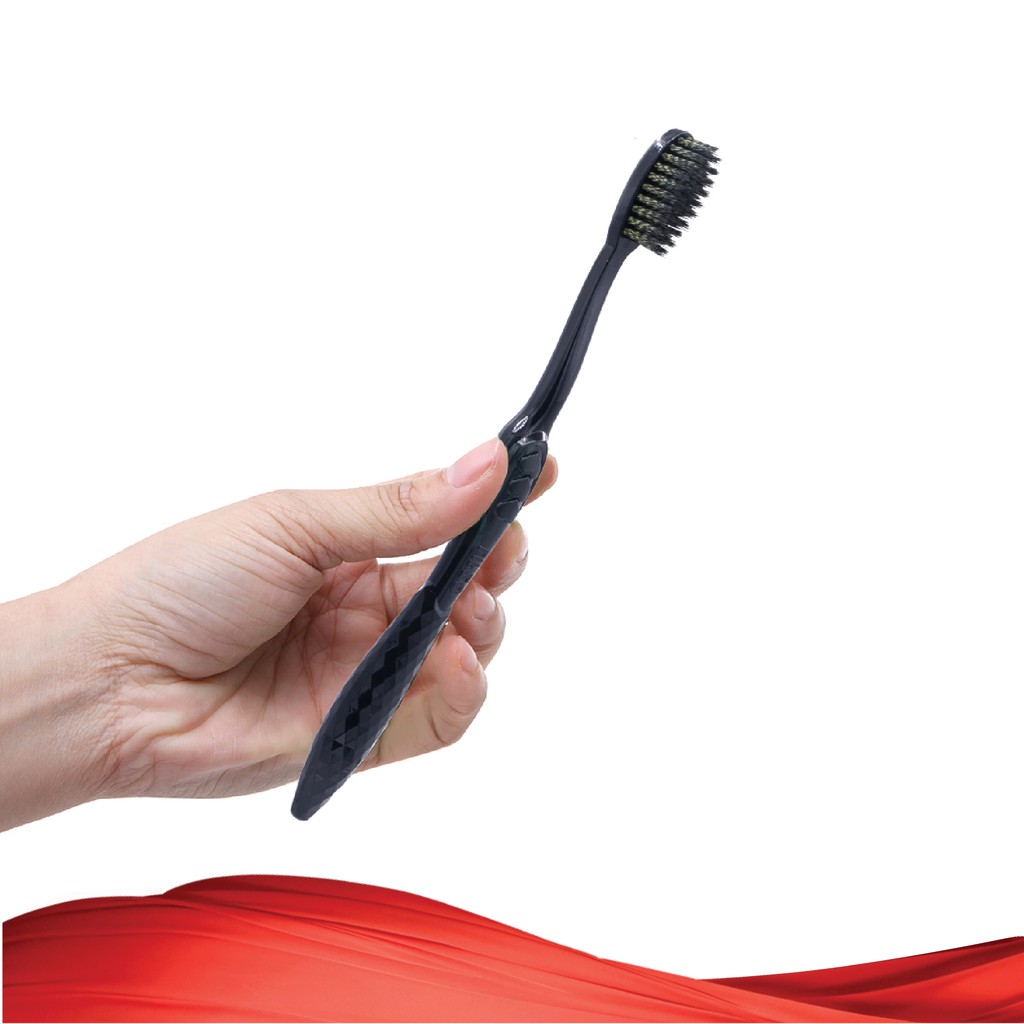 Bàn Chải Đánh Răng Lipzo Ruby Charcoal Dành Cho Nhạy Cảm Công Nghệ Chỉ Tơ Than Hoạt Tính Kháng Khuẩn Siêu Nhỏ Mềm Mảnh
