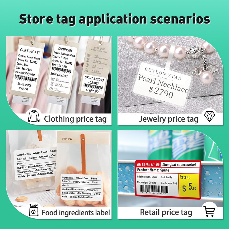 Cuộn giấy dán nhãn in nhiệt NIIMBOT B21/ B3S tự dính chống thấm nước nhiều mẫu tùy chọn