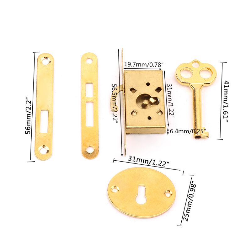Ổ Khóa Cửa Tủ Kiểu Cổ Điển Kèm Chìa Khóa Độc Đáo