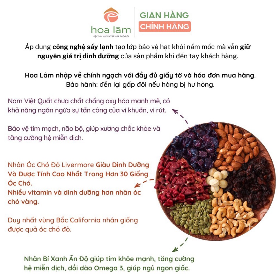 Hạt dinh dưỡng Hoa Lâm Nuts for Relaxation &amp; Sleep gips thư giãn và ngủ ngon 500g