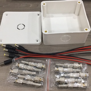 Combo 10 jack bnc lò xo✨hộp kỹ thuật 11x11 ✨5 jack nguồn tiện dụng