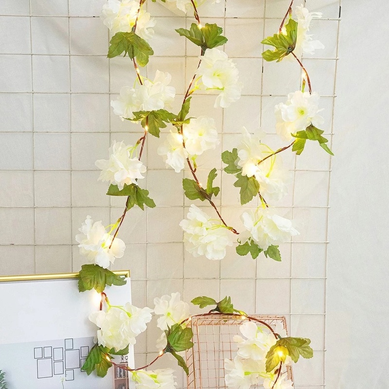 Dây đèn LED trang trí nội thất hình hoa anh đào 2.2m