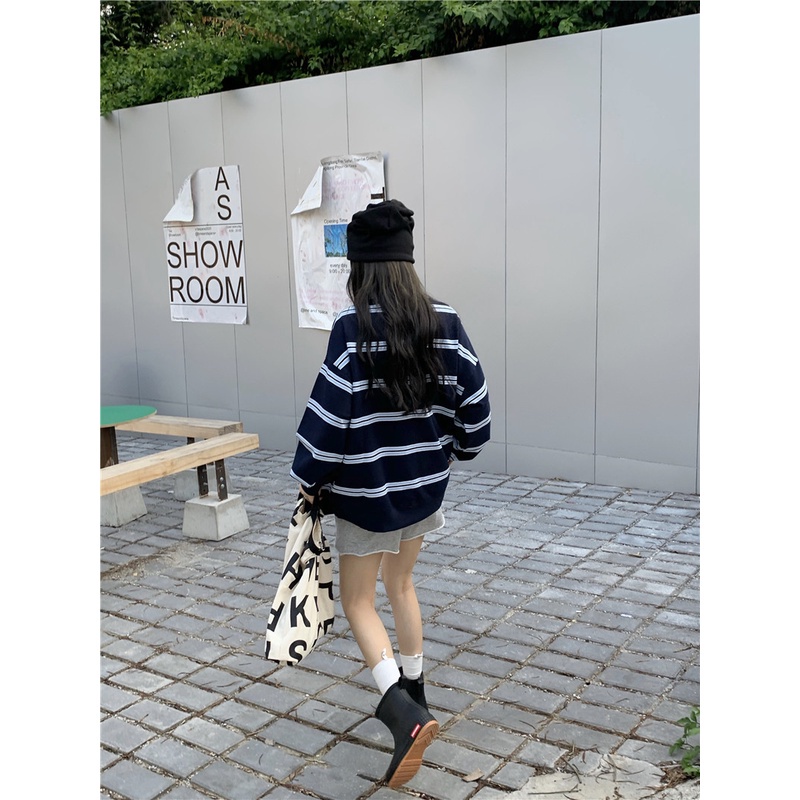 Áo Thun Nữ Tay Dài Kẻ Sọc Thời Trang Hàn Quốc | BigBuy360 - bigbuy360.vn