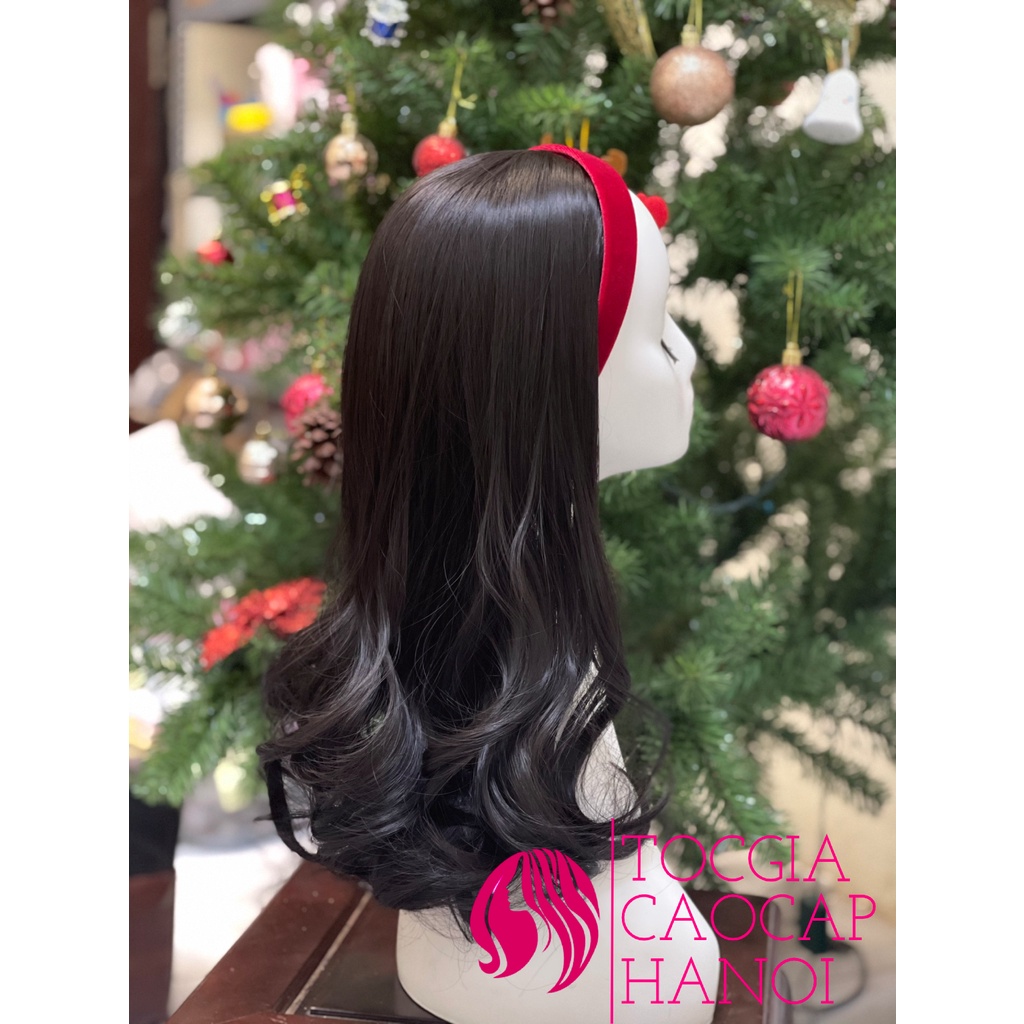 Cài tóc giả Nhung đỏ, xoăn dài công chúa cho bé - Quà tặng Giáng sinh, Tết mùa lễ hội