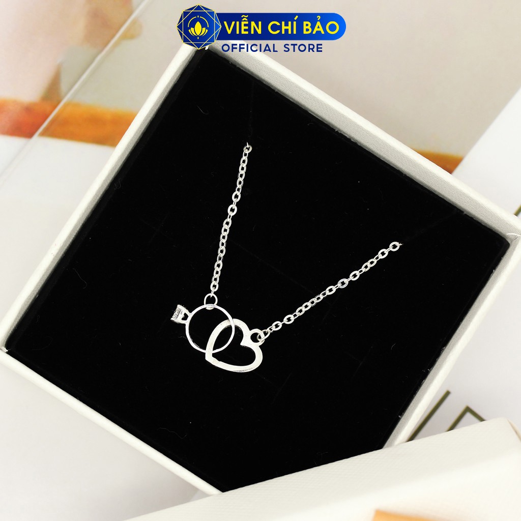 Dây chuyền bạc nữ mặt nhẫn trái tim chất liệu bạc 925 thời trang phụ kiện trang sức nữ Viễn Chí Bảo D400231