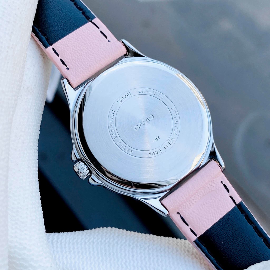 Đồng hồ nữ dây da hồng Casio LTP-V300L-4A2 Bảo hành 1 năm Hyma watch