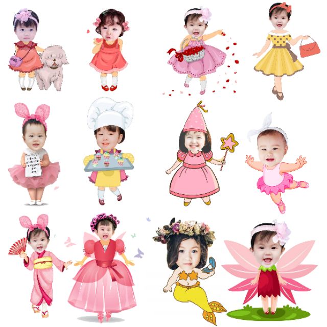 Hình chibi sinh nhật cao 25-28cm, thiết kế hình Chibi cho bé trang trí tiệc sinh nhật theo yêu cầu