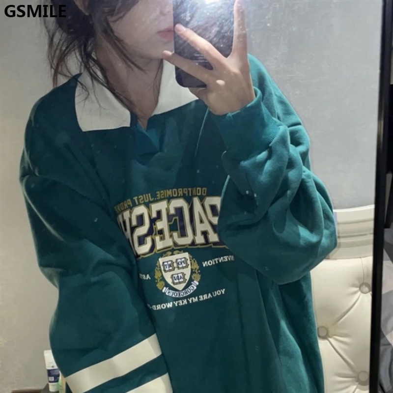 Áo Sweater Polo cổ lọ cổ lửng cổ điển của Mỹ Unisex
