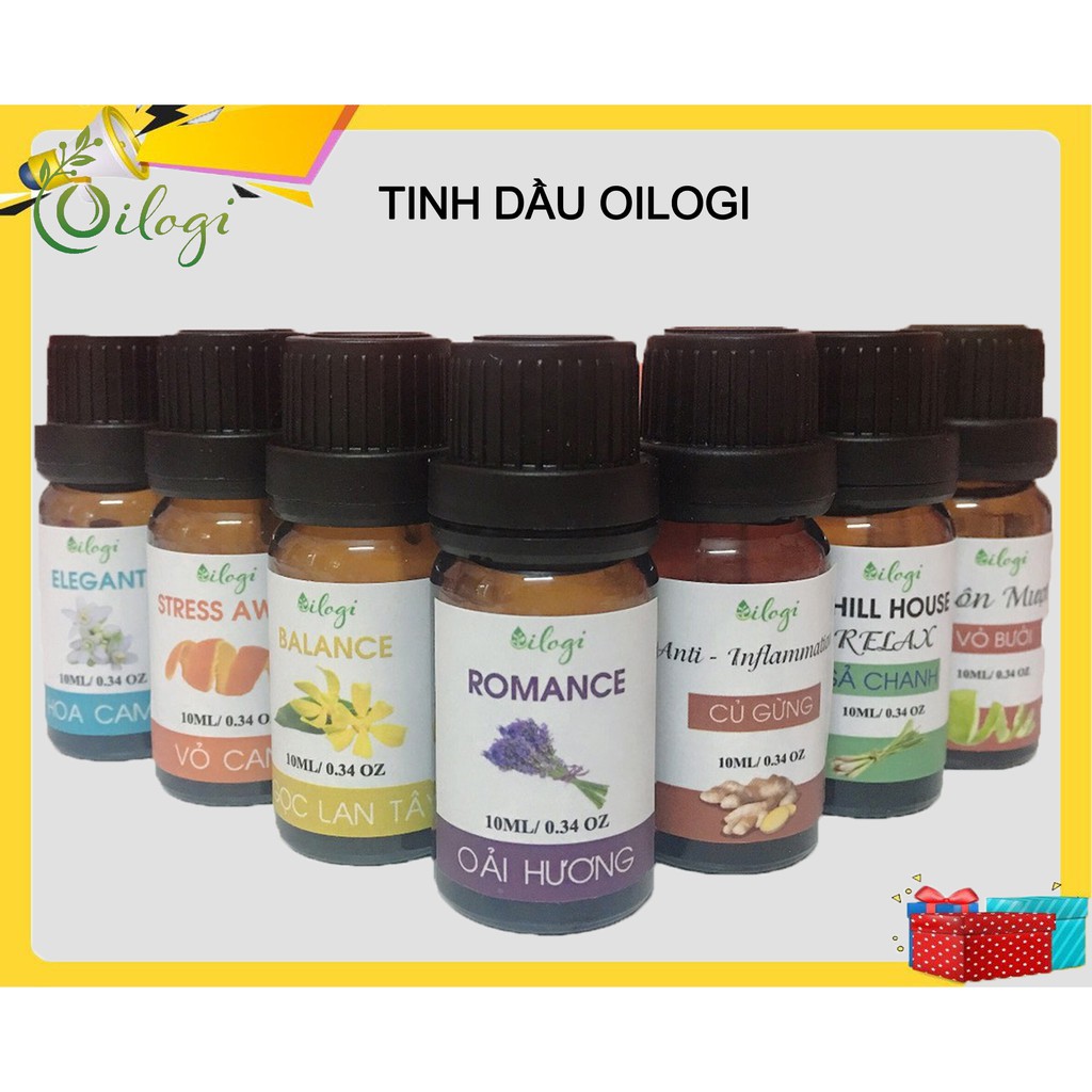 Tinh dầu Oilogi [ 10ml ] thiên nhiên nguyên chất 15 mùi hương hàng Việt Nam | Có kiểm định