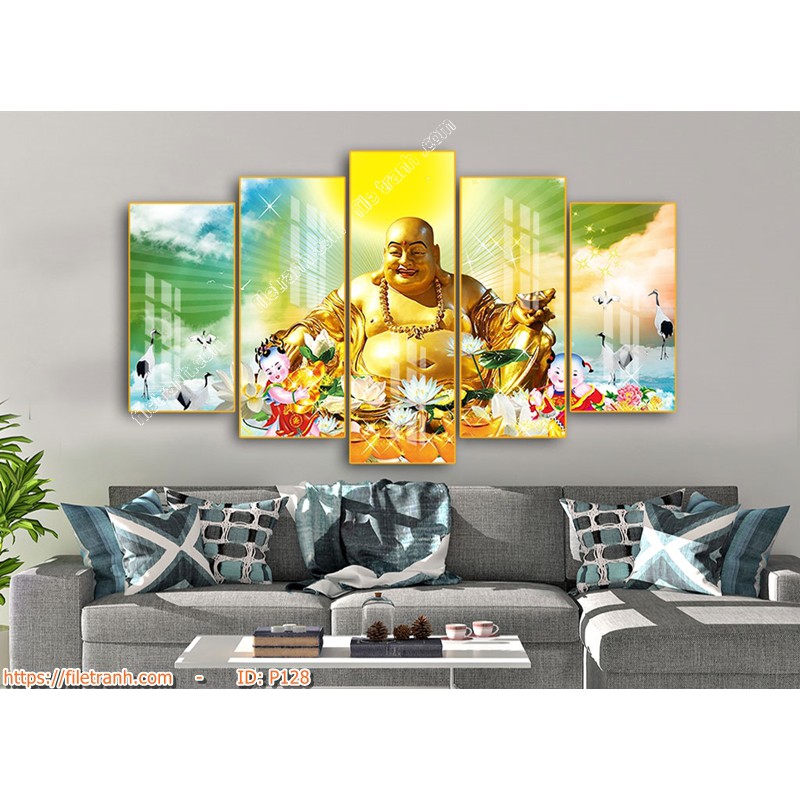 Tranh tráng gương treo tường 3d hình Phật