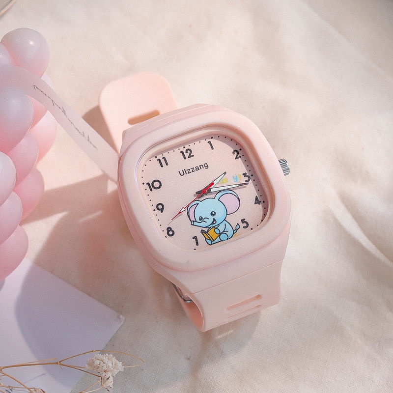 Đồng Hồ Điện Tử Dây Silicon Màu Macaron Họa Tiết Hoạt Hình Sanrio My Melody Kitty Dễ Thương Cho Bé Trai Và Gái