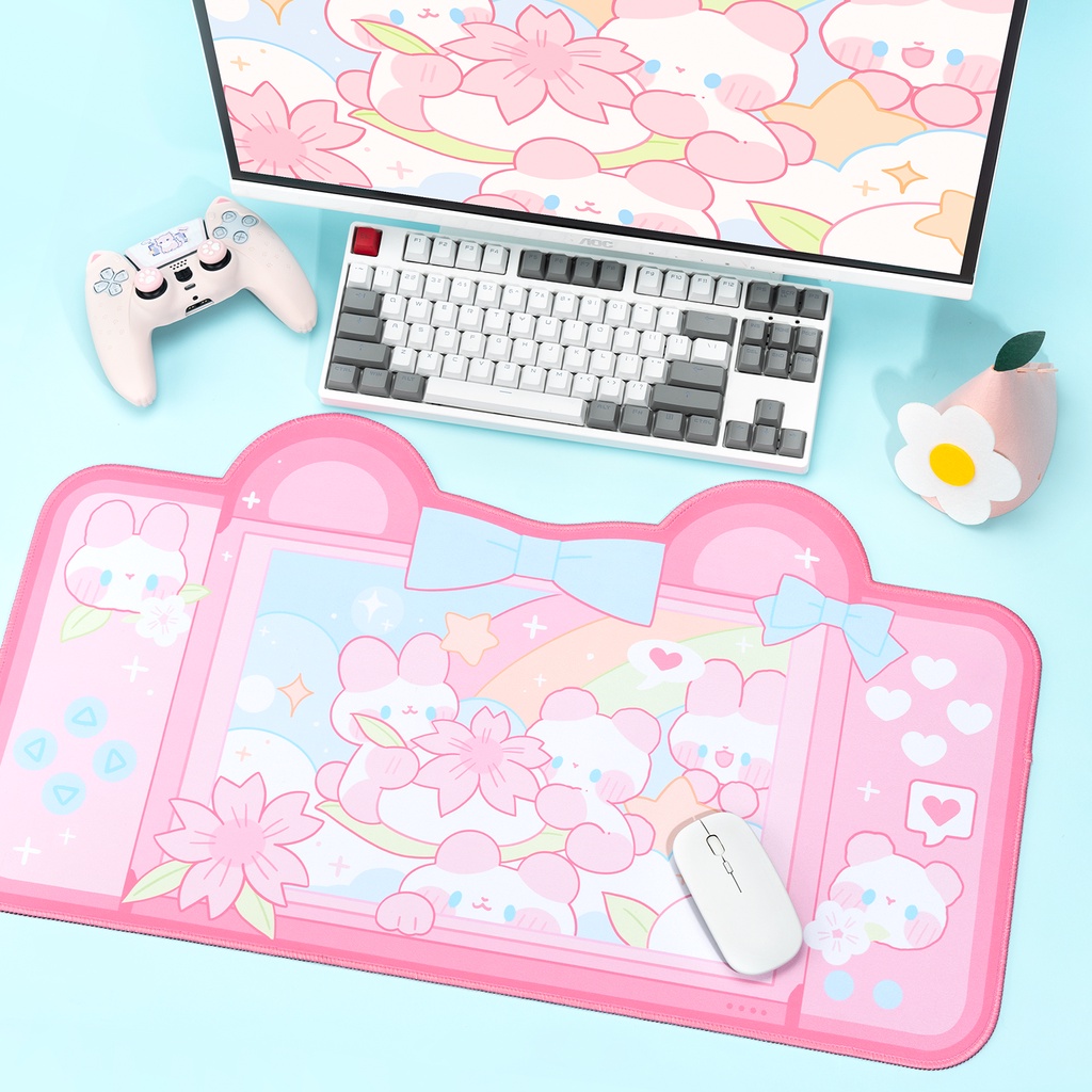 Tấm Lót Chuột Bàn Phím Chơi Game Có Đệm Dày Dặn Chống Trượt Tiện Dụng