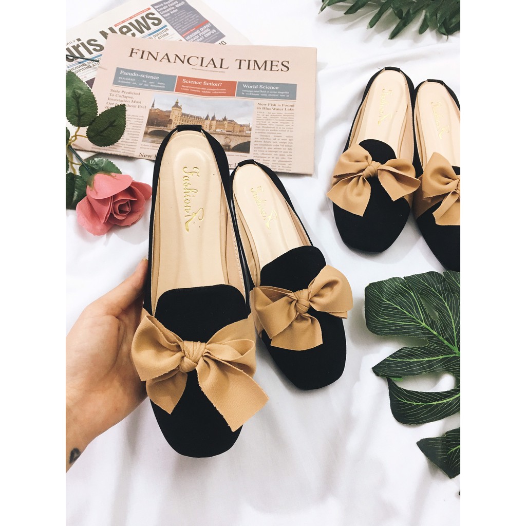 Giày nữ búp bê đính nữ xinh xắn màu đen shynstores | BigBuy360 - bigbuy360.vn