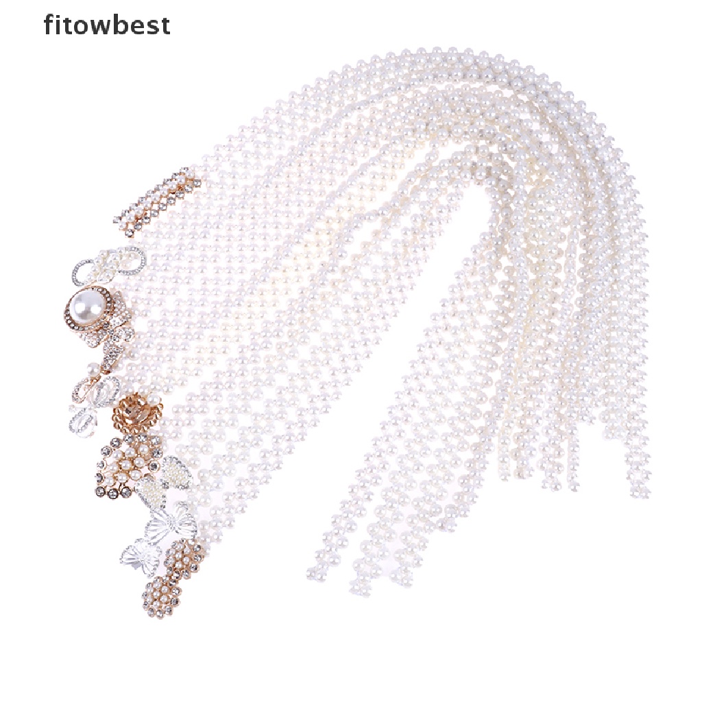 Thắt lưng GJCUTE đính đá ngọc trai có khóa co giãn cho nữ