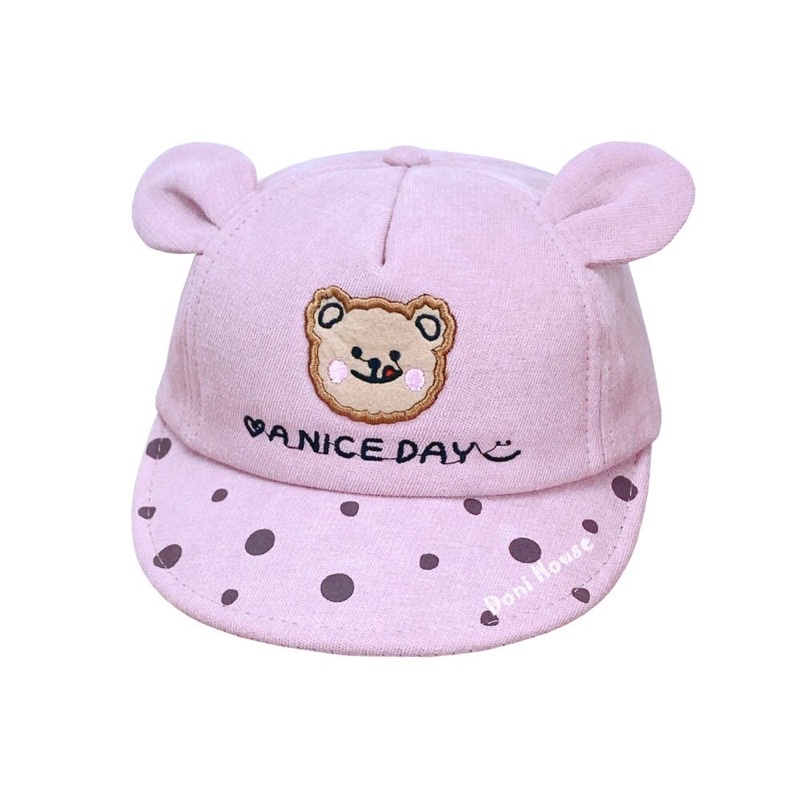 [Bé 1-2 tuổi] Nón Kết Mũ Lưỡi Trai Từ 1 2 Tuổi Vòng Đầu 48cm Cho Bé Trai Bé Gái Thêu Hình Gấu Dễ Thương NK55 - Doni Hous