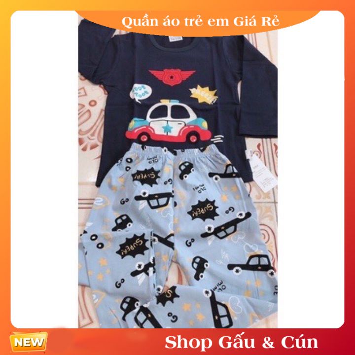 Bộ quần áo dài tay xuất hàn cho bé trai hàng Quảng Châu chất cotton mềm mịn chuẩn xịn 9-38kg