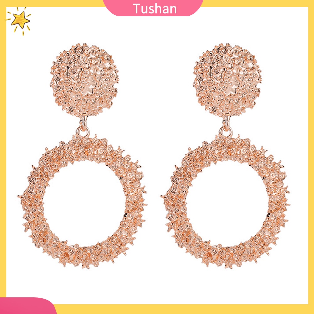 Khuyên Tai Dáng Dài Hình Tròn Rỗng Thời Trang Cho Nữ