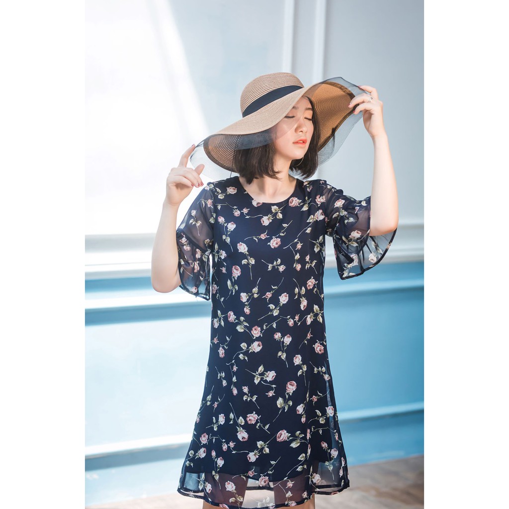 GBeauty Váy Xuông Hoa Hồng