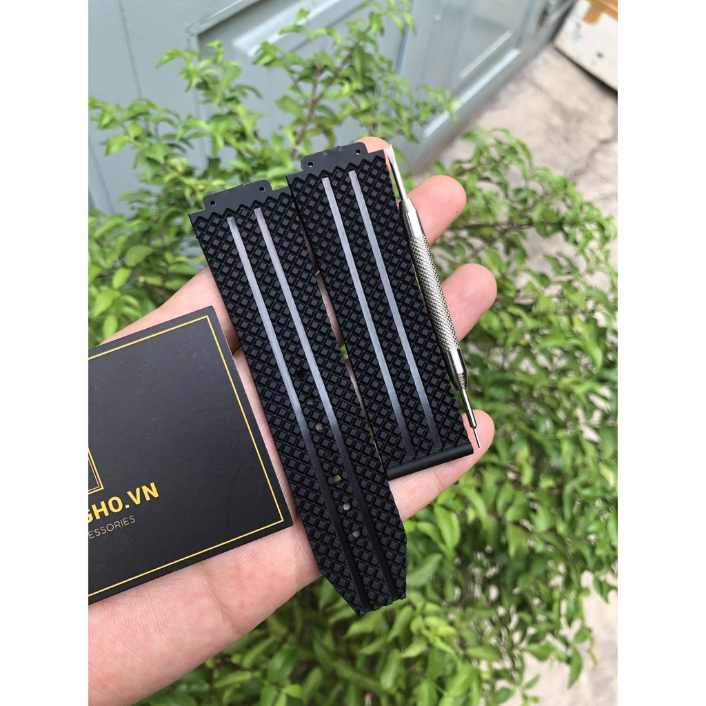 TẶNG TOVIT THAY DÂY Dây Đồng Hồ H.U.B.L.O Nam case 42 Cao Su Vân Hạt Size Dây 19 -25 - 22